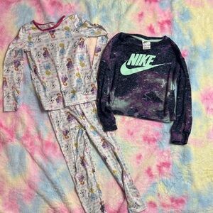 5/$25 4T Nike sweater and Frozen Kids Pajama Set